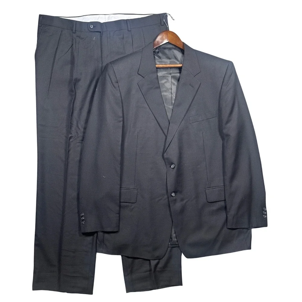 Henry Grethel Suit Men 48L Charcoal Grey 2-Piece Suit - Picture 1 of 13